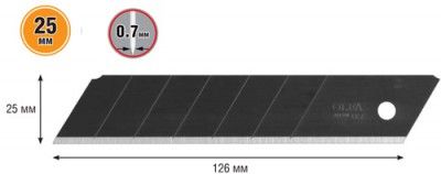 Лезвие OLFA HBB-5B "BLACK MAX" сегментированное, 5шт, 25х126х0,7мм