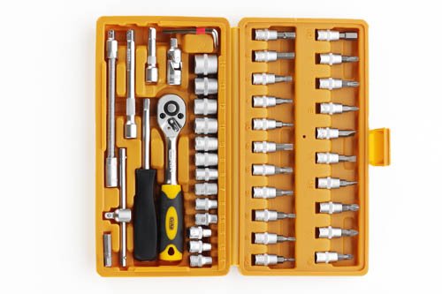 Набор насадок CrV 1/4 (46шт) Стандарт СИЛА