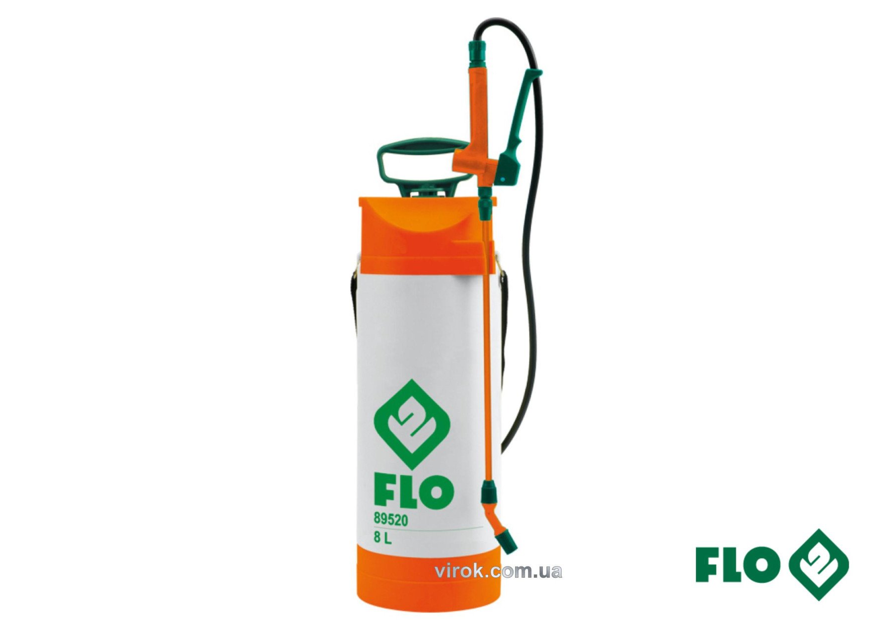 FLO Оприскувач ранцевий 0,2 MPa з манометром, шлангом і подовженням. Бачок-8 л  | 89520