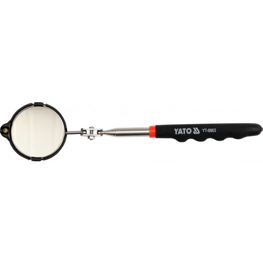 YATO Дзеркало Ø= 54 мм оглядове YATO з підсвітлюванням на телескоп. ручці l= 265-920 мм  | YT-0663