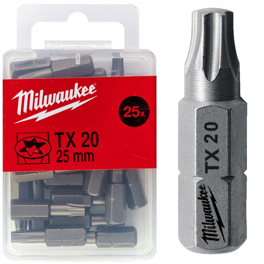 MILWAUKEE Біта , TX20, 25мм, (25шт) | 4932399596