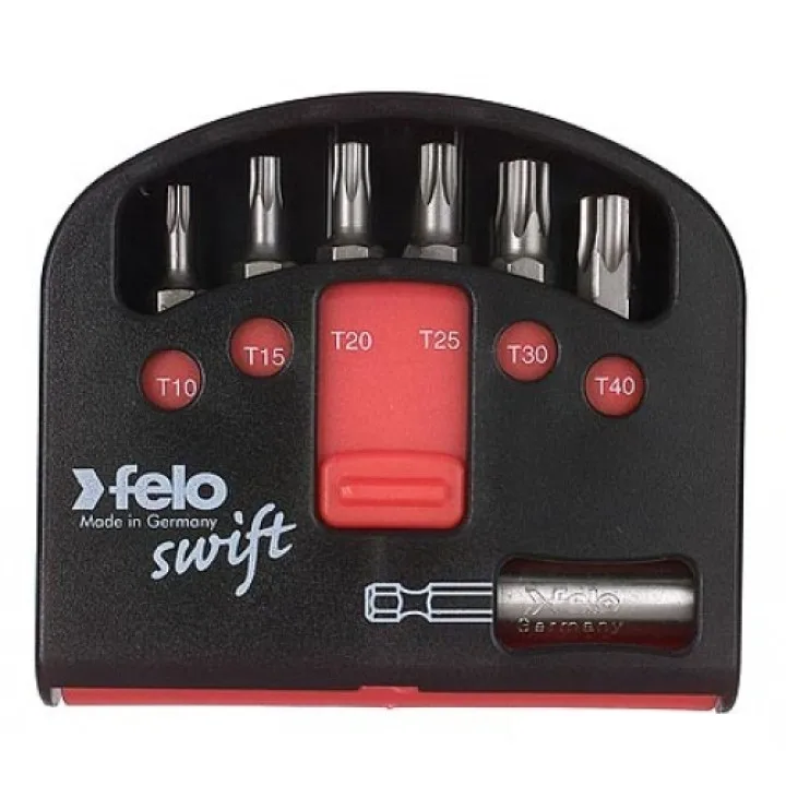 Набор бит Swift 25 мм TX10 / TX15 / TX20 / TX25 / TX30 / TX40 + магнитный держатель, 7 шт, IP.