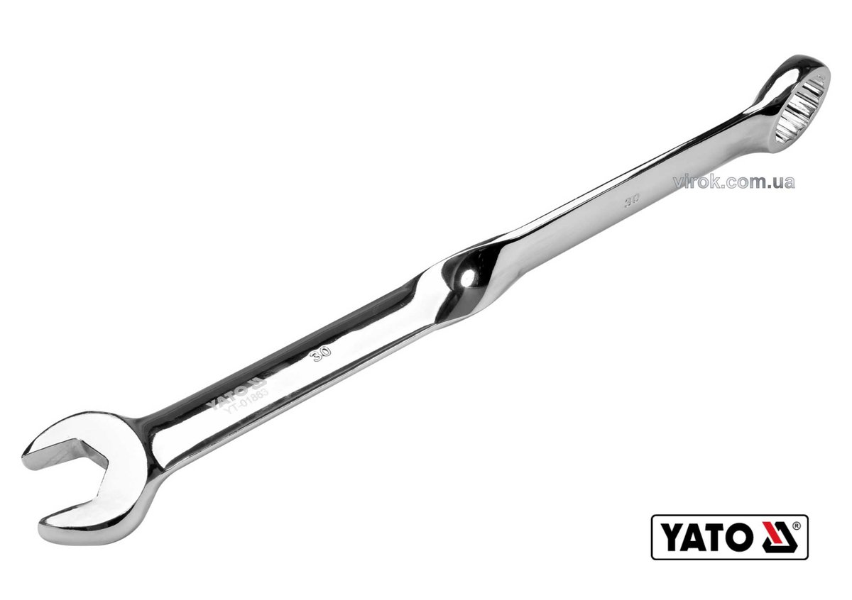 YATO Ключ ріжково-накидний, кручений 90° YATO : М= 30 x 398 мм, Cr-V  | YT-01863