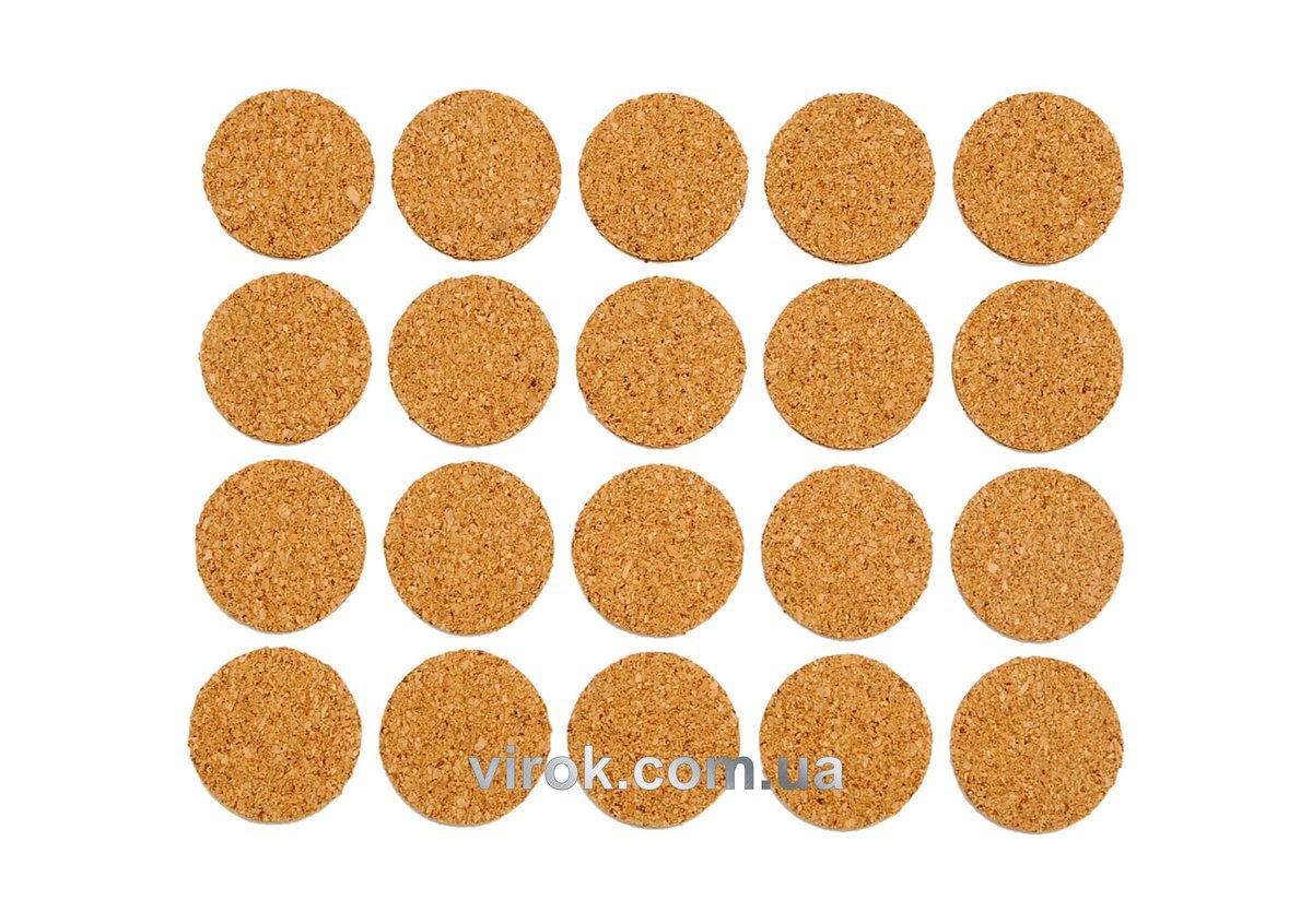 VOREL Протектор самоклеючий корковий 20мм, набір 20шт  | 74802