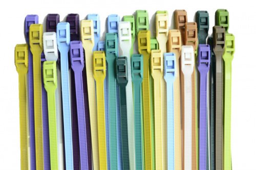 Стяжка кабельная с низким профилем замка 8x400 голубой (100шт) APRO