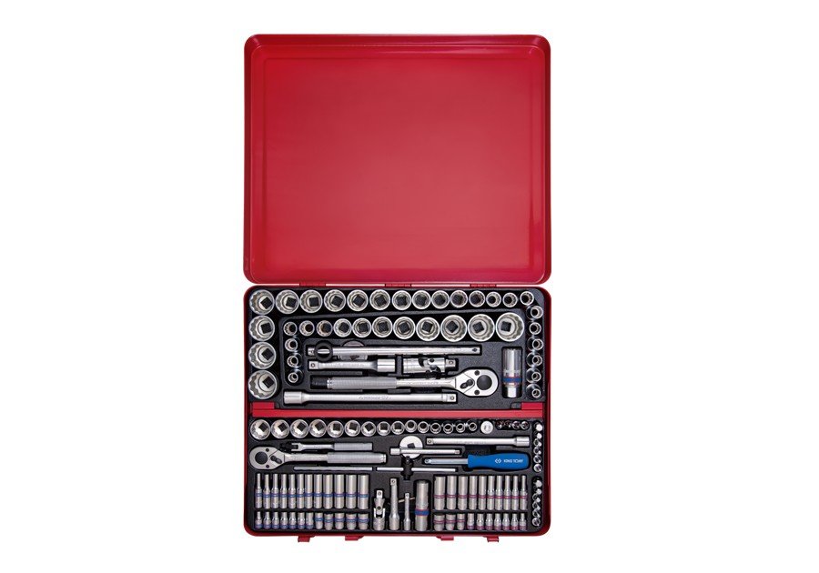 KING TONY Набор головок 1/4" 3/8" 1/2" 135 ед., дюймовые+метрические | 9033CR