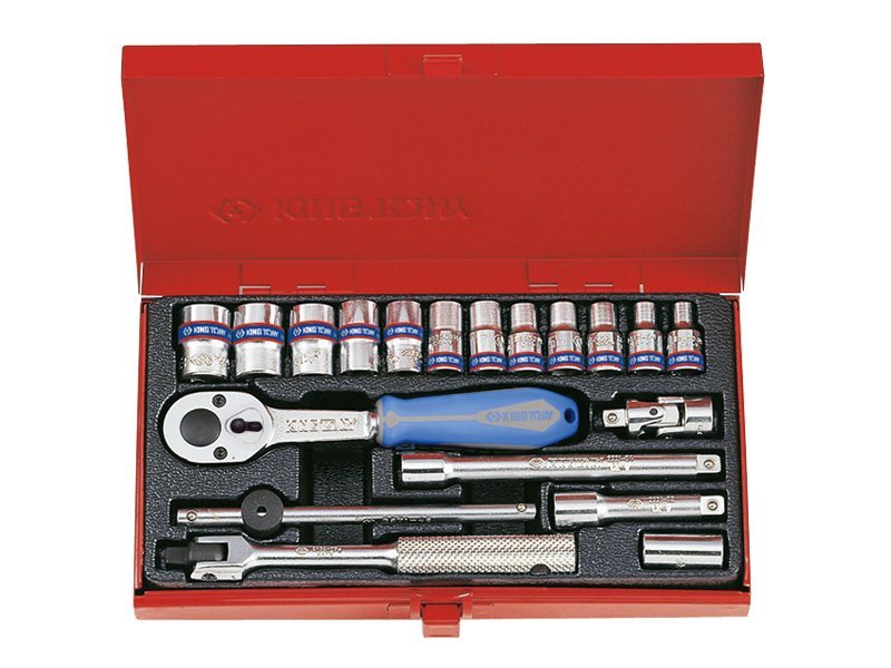 KING TONY Набор головок 1/4" 19 ед. 12-ти гранные (4-13mm) | 2021MR