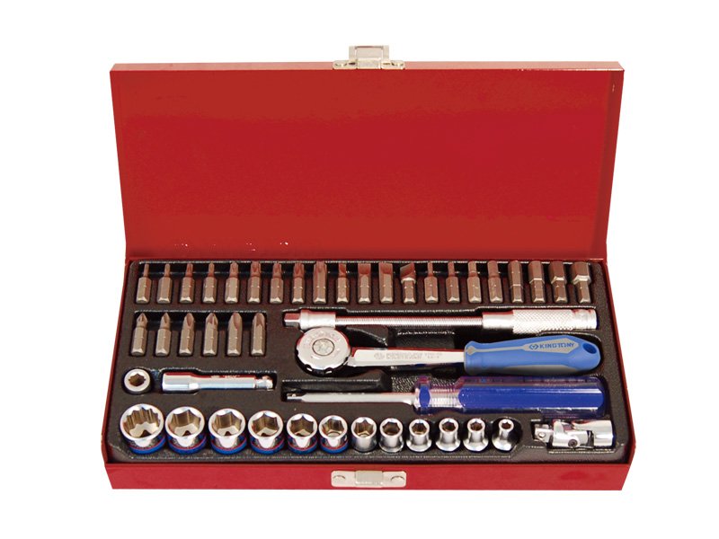 KING TONY Набор головок 1/4" 45 ед. 6-ти гранные, (4-14mm) | 2575MR