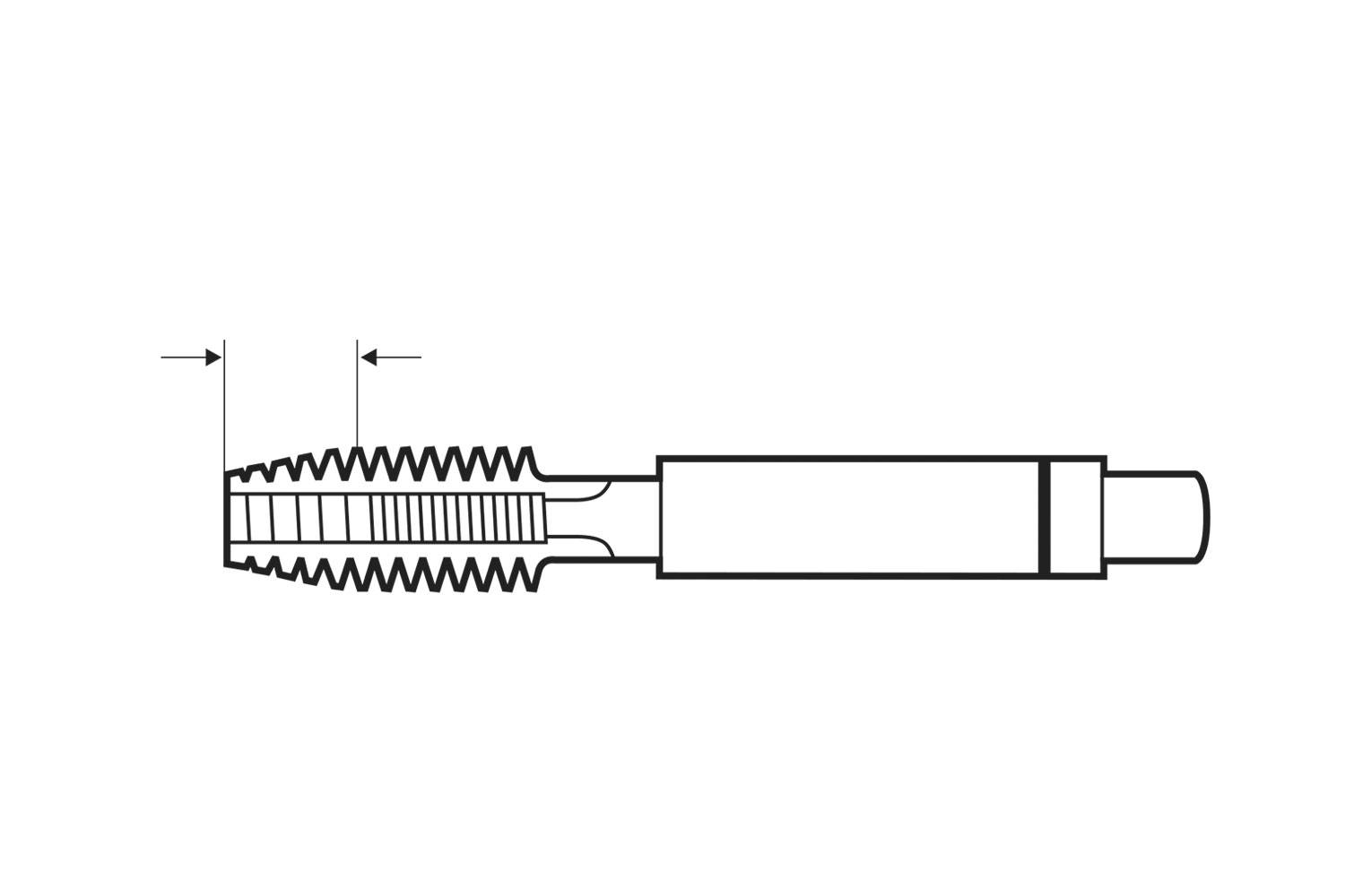 Метчик VOLKEL ручной М10х1,5, HSS-G, DIN 352, ISO2/6H, 24х70 мм, резьба DIN 13, , (27346-1)