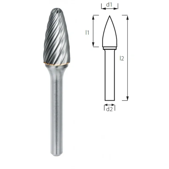 Борфреза сфероконическая (грибовидная) PROFITOOL - 8х20х65x6 мм INOX (F08206-3INOX)