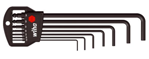 Wiha W03878 Набор шестигранных ключей длинных со сферической головкой 7 шт (1,5 2, 2,5 3, 4 5, 6)