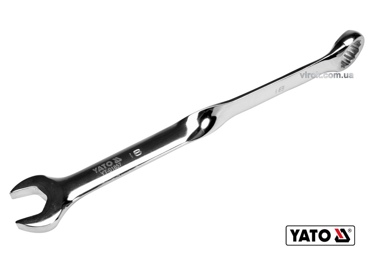 YATO Ключ ріжково-накидний, кручений 90° YATO : М= 18 x 245 мм, Cr-V  | YT-01857