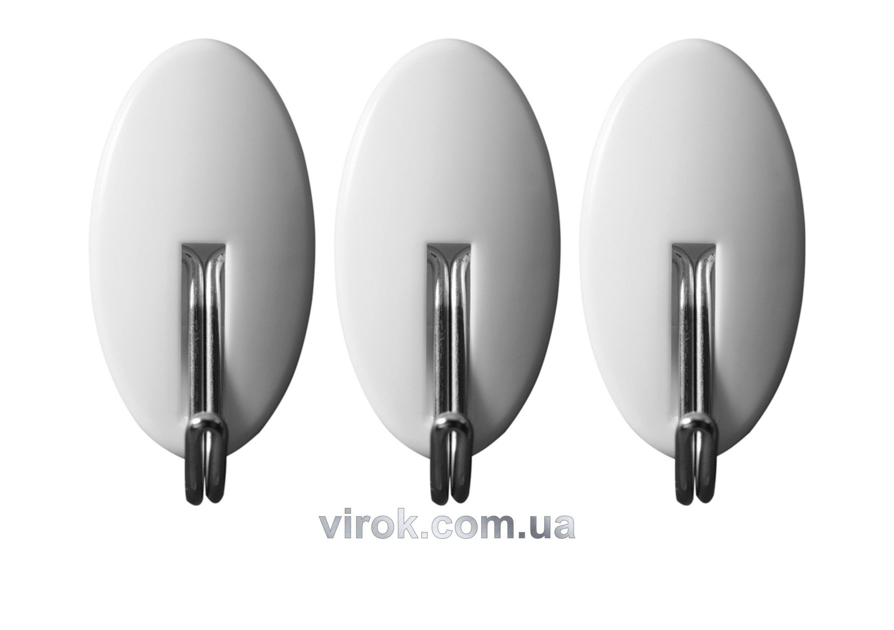 VOREL Гачки настінні самоклеючі з овальною основою, набір 3 шт.  | 74751