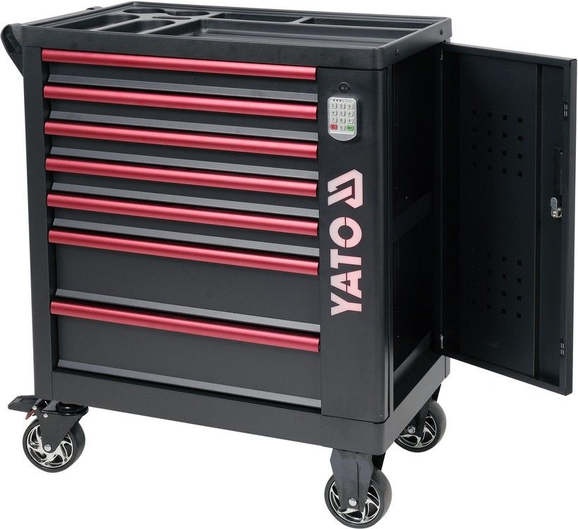 YATO Шафа-візок для інструментів YATO з 7 шуфлядами, 982x 755x 455 мм, кодовий замок  | YT-09004