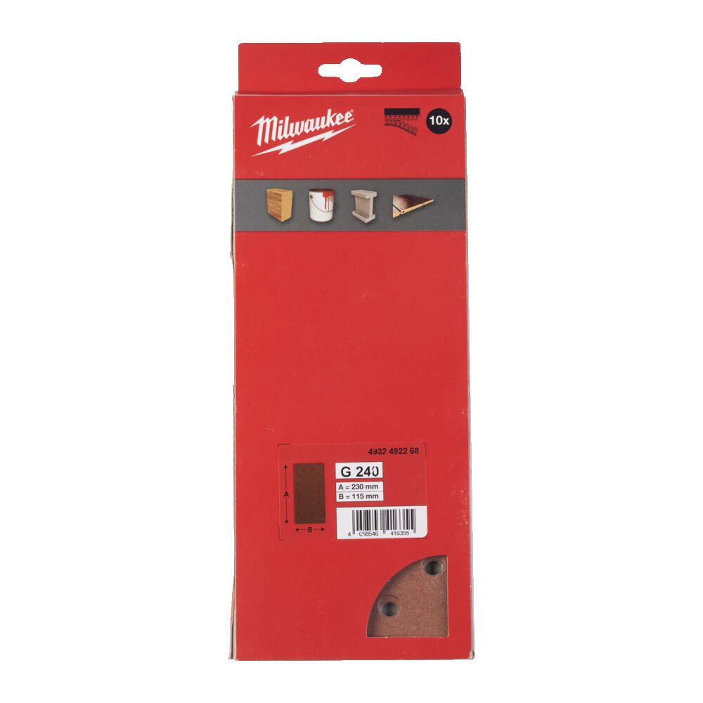 MILWAUKEE Шлифовальные листы 115 X 230 H&L GR 240 - 10 PCS | 4932492268