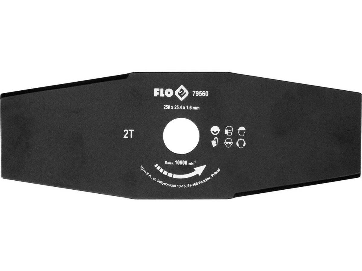 FLO Ніж 2-різцевий до бензокоси , 250 мм, кріпильний Ø= 25,4 мм  | 79560