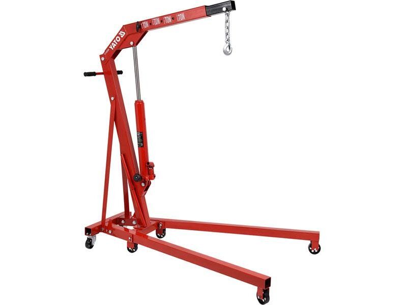 YATO Кран підкатний гідравлічний, розкладний YATO; вантажопід.- 1т, висота- 156 см, діап.- 2,5-210 с