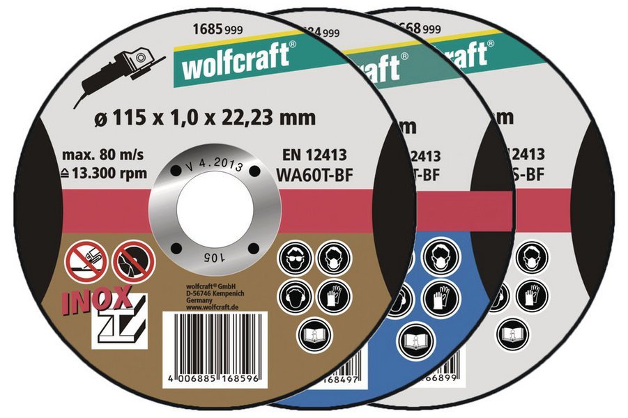 Wolfcraft отрезной диск для чистого реза Ø 115 x 1,0 x 22,2 // 1683999