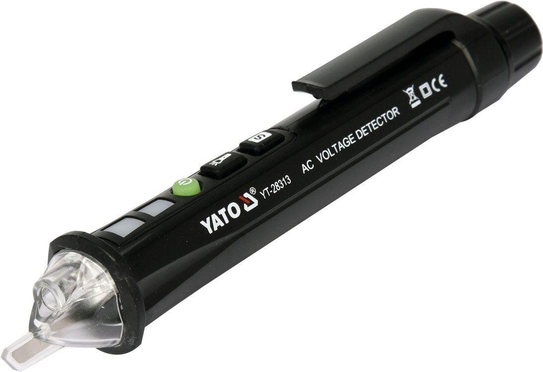 YATO Індикатор напруги мережі індуктивний бездотичний YATO: 12/48-1000 В, з ліхтарем, живл. 2 х ААА 