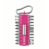 Набір насадок для загвинчування з карабіном Bosch (21 шт., рожевий) (2607002821)