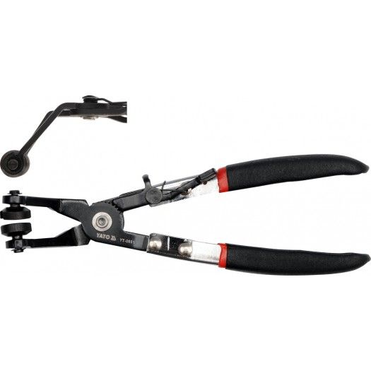 YATO Щипці для стягуючих хомутів YATO l= 215 мм зігнуті на 45°  | YT-0651