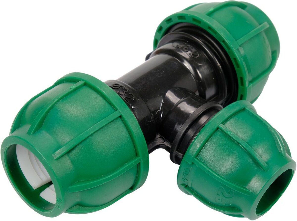 FLO Трійник сполучний водяних пластикових труб 32 мм- 25 мм- 32 мм поліпропіленовий, для тиску 1 MPa