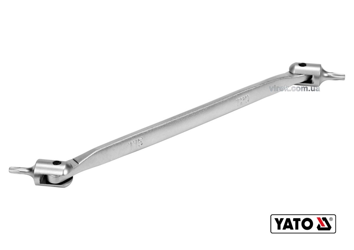YATO Ключ TORX 2-сторонній на шарнірах YATO : Т15 х Т20, L= 202 мм, Cr-V (DW) | YT-05311