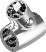 Тройник релинга нержавеющий с наклоном 60° съемный // M 8506