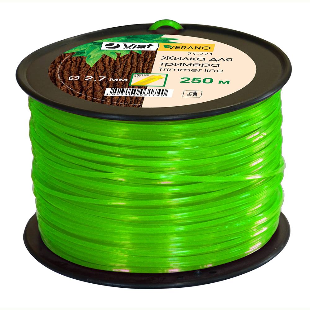 Жилка для тримера, зірка 250м, 2,7мм, в бобіні VERANO | 71-771