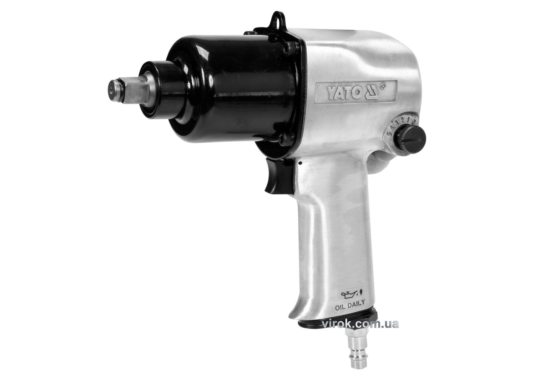 YATO Гайковерт ударний пневматичний YATO: квадрат 1/2", F=850 Nm, роб. тиск- 6-8 Bar при 119 л/хв  |