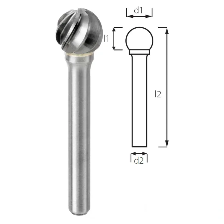 Борфреза сферическая PROFITOOL - 10х8х54х6 мм (D10106-3)