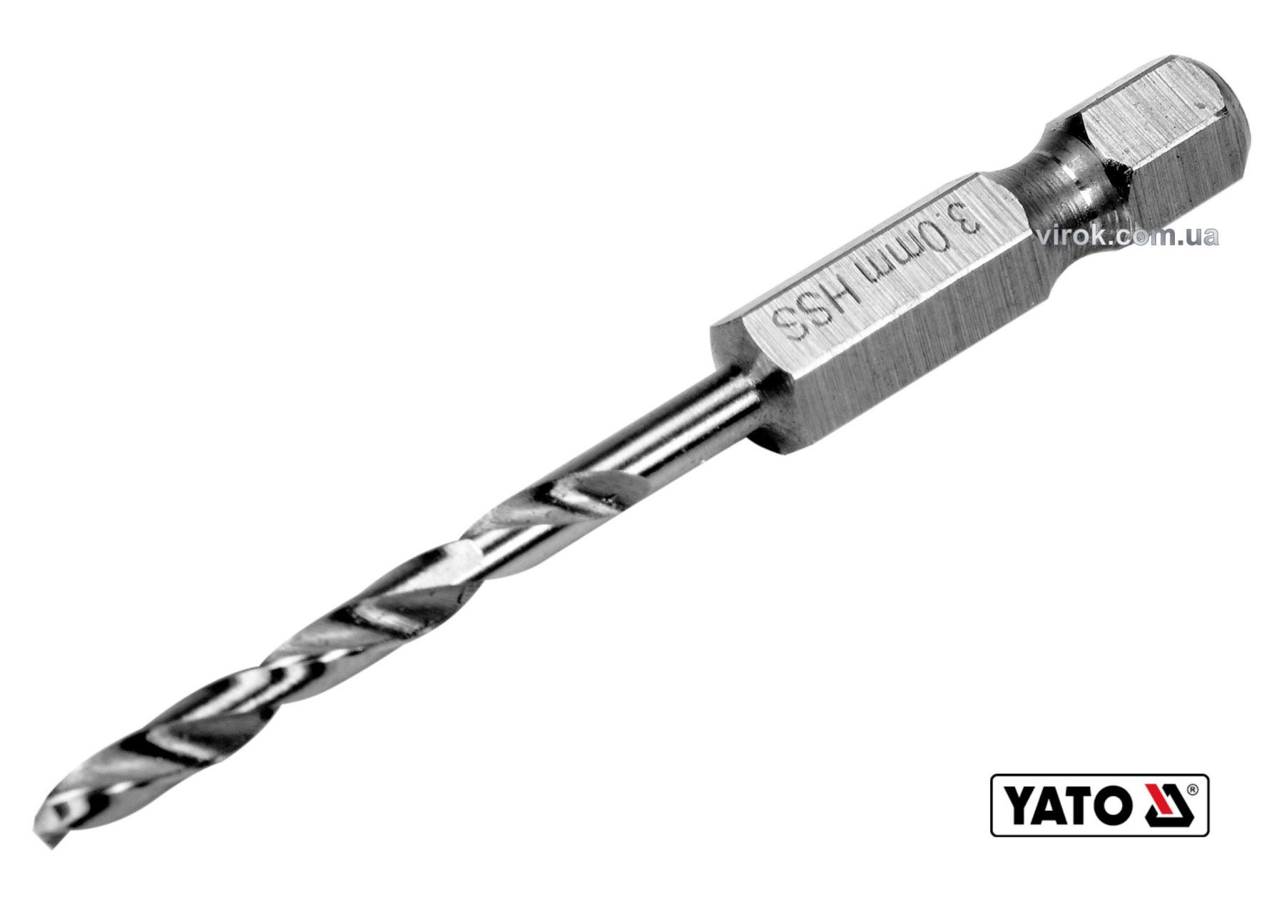 YATO Свердло по металу YATO: HSS6542, Ø=3мм, HEX-1/4", l=61/31мм, для нержав., конструкт., легов. ст