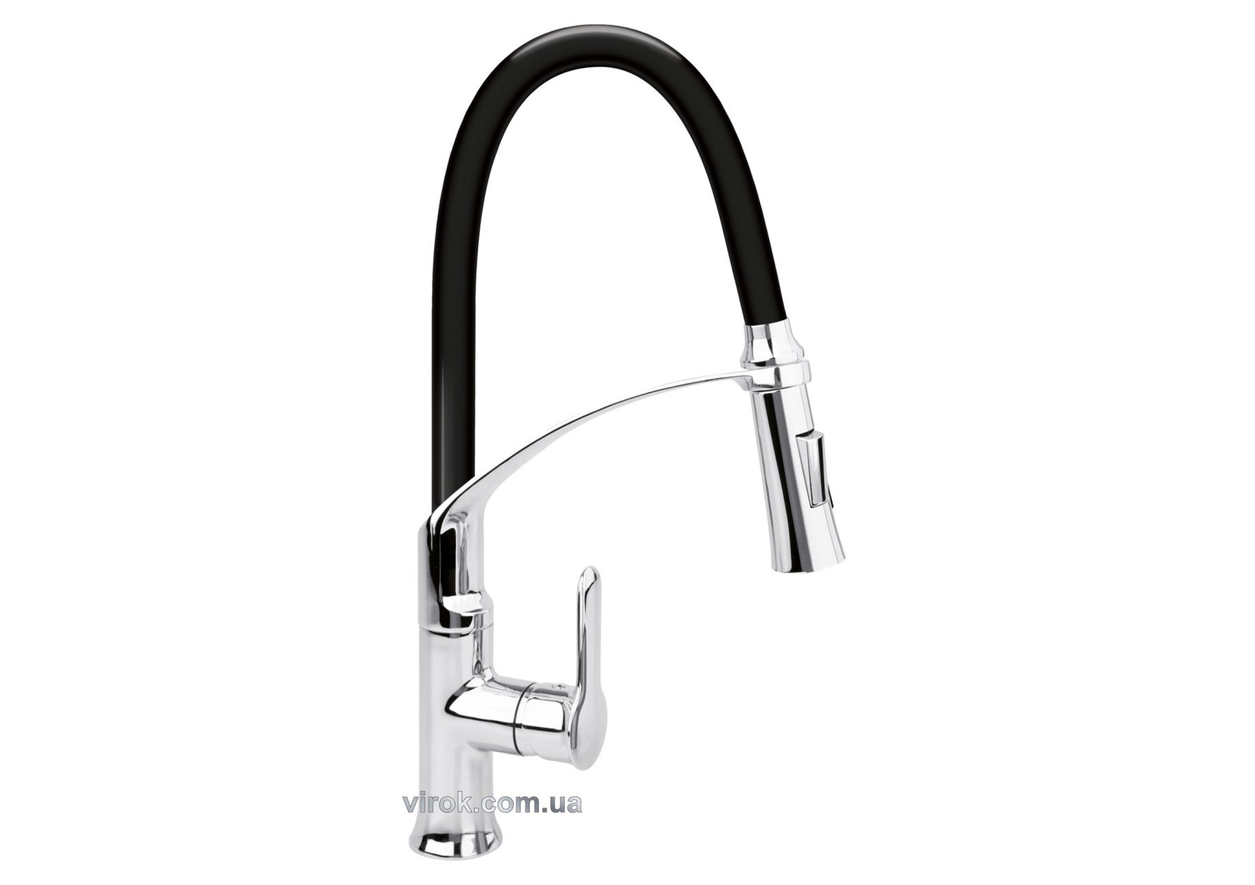 FALA Змішувач води "FLEXIBLE-2" для раковини з гнучкою чорною лійкою, регулюв. потоку води, l=60 см 