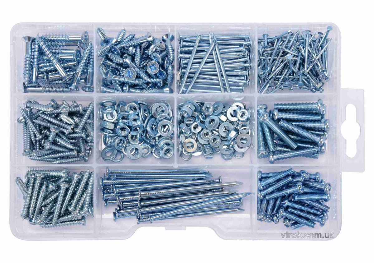 VOREL Шурупи, цвяхи, шайби і гайки , набір 580 шт.  | 24122