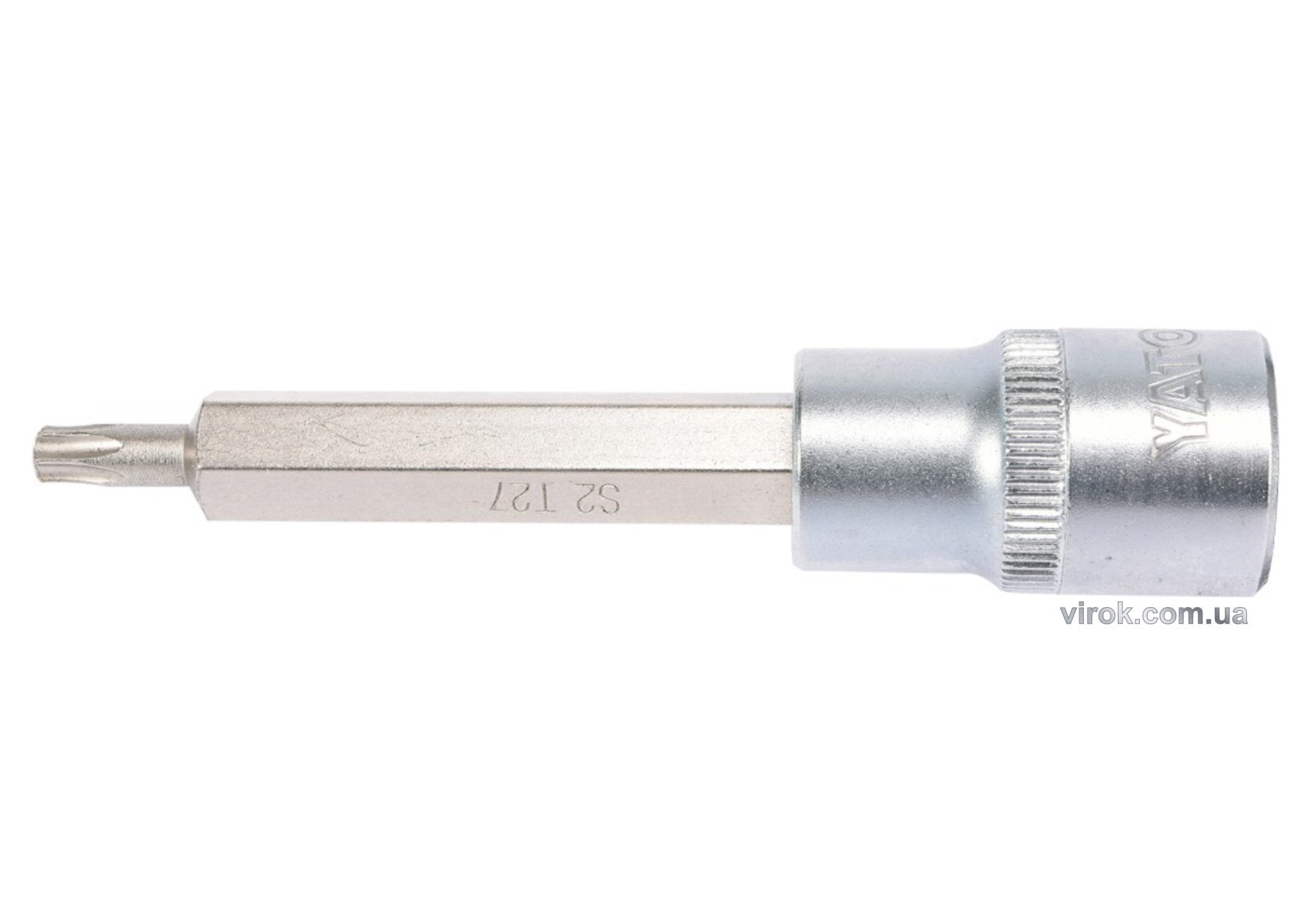 YATO Головка торцева до квадрату 1/2" YATO з насадкою "TORX" подовжена Т27, L= 100 мм  | YT-04322