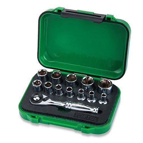 Набор головок с трещоткой TOPTUL 1/4" 13ед. GABW1301