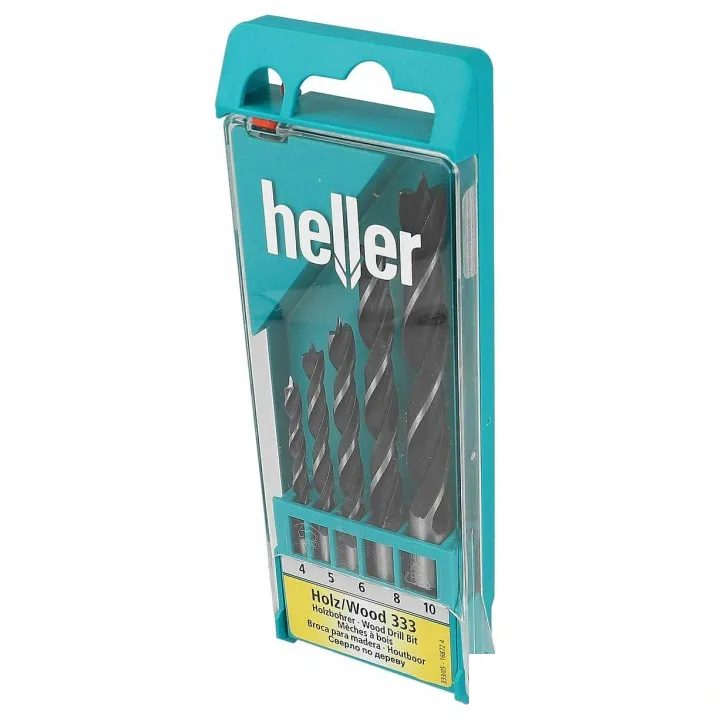 Heller Набор сверл по дереву 4/5/6/8/10 мм, 5 шт; пластиковая кассета