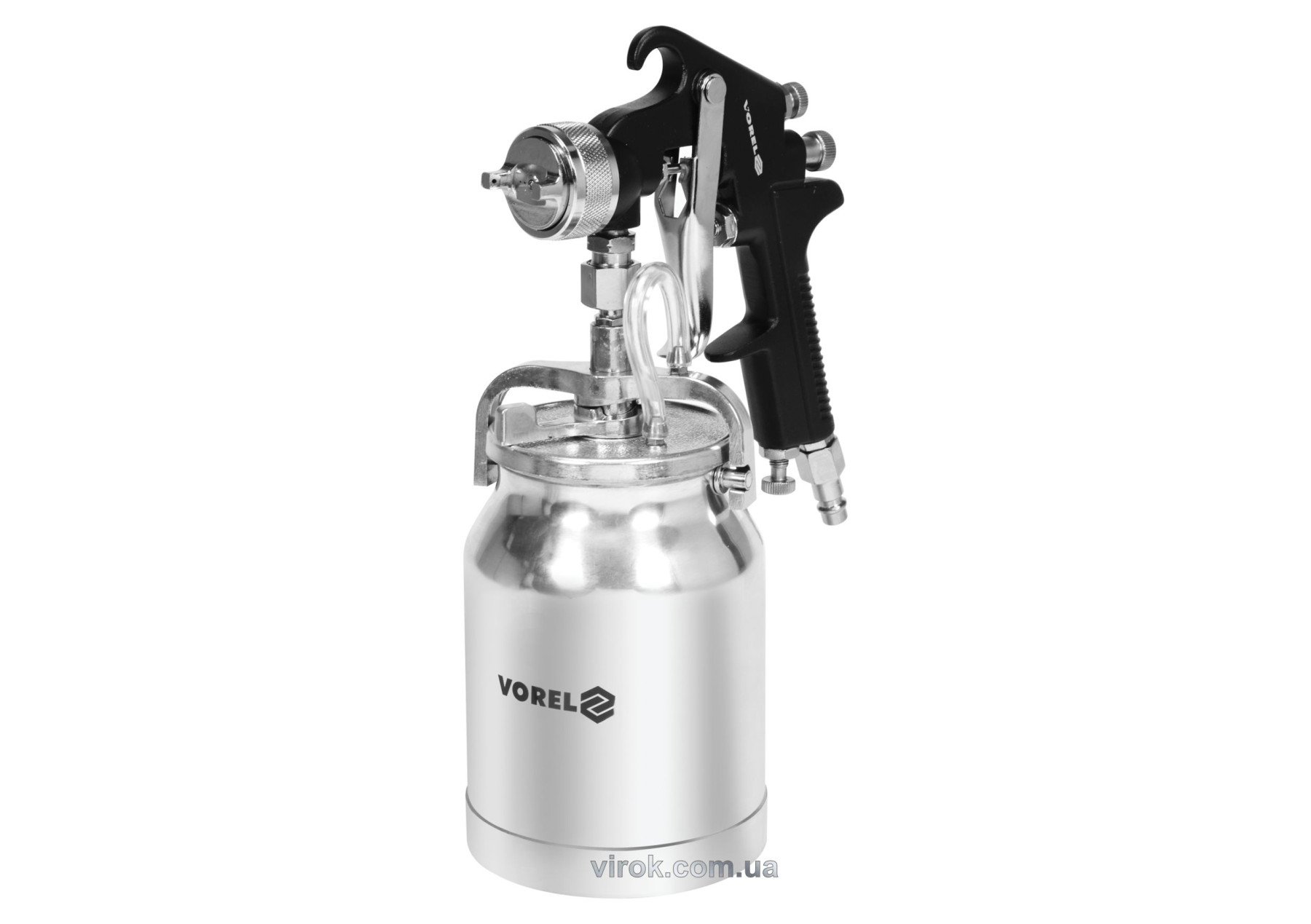VOREL Пульверизатор HVLP з нижнім бачком V= 1л, роб. тиск = 3-4 bar, сопло Ø= 1,8  | 80903