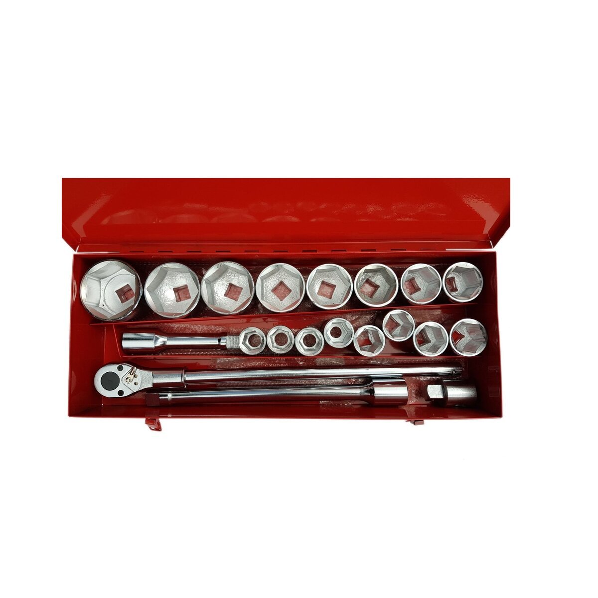 YATO Набір головок 6-гран. торцевих YATO : квадрат 1", М 46-80 мм. з приладдям, 14 елем. в метал. фу