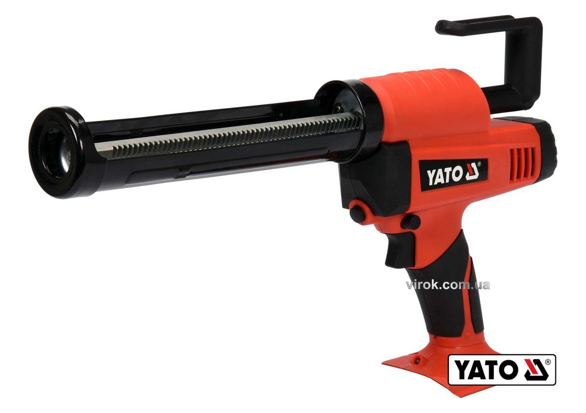 YATO Пістолет для клеїв і герметиків акумул.YATO: Li-Ion 18В,для тюбів l=225мм,0.5-8мм/с(БЕЗ АКУМУЛЯ