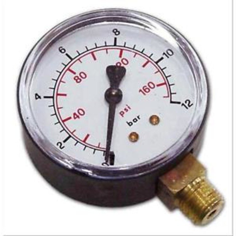 ANI Spa Манометр для пистолета 25/D 1/4М с радиальным соед. разъёмом 1/4"нар., Ø60 мм, шкала 0-12 ба