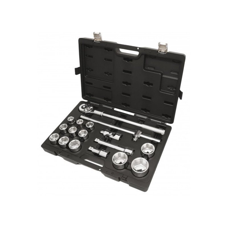BETA Набор головок 3/4" 17 ед. 6-ти гранные (22-55мм) с трещоткой 928E/C17 BETA | 009282017