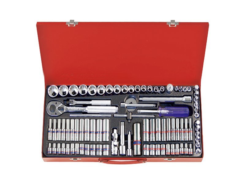 KING TONY Набор головок 1/4" 3/8" 91 ед., дюймовые+метрические | 5092CR