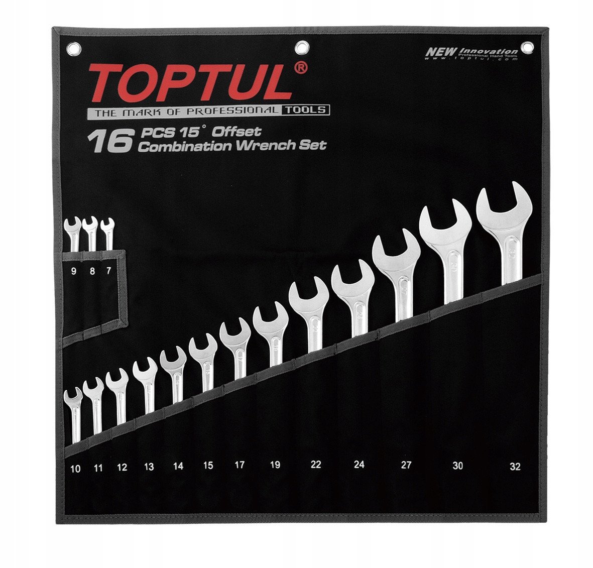Набор ключей рожково-накидных TOPTUL 16 шт. 7-32 Hi-Performance GPAX1601