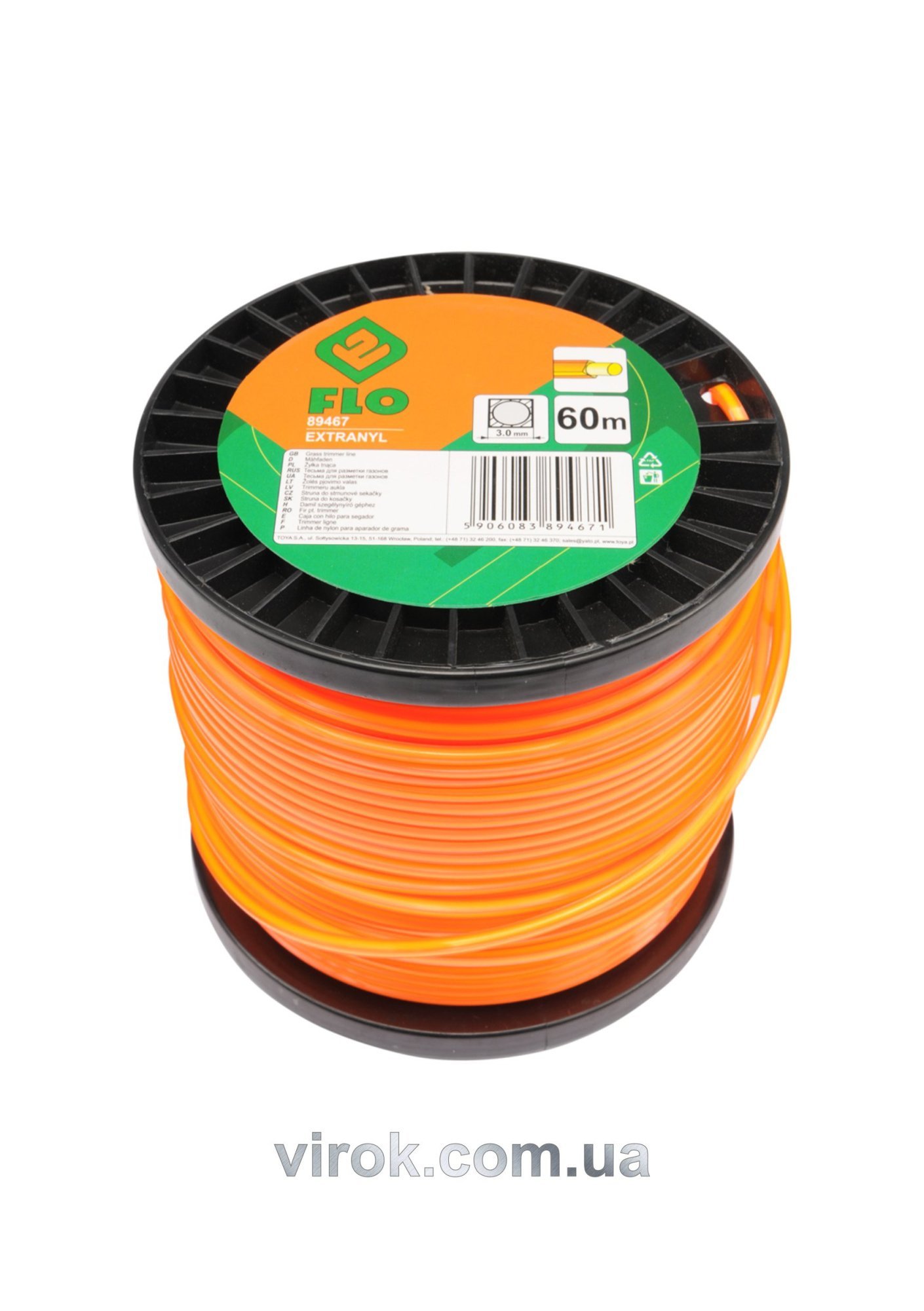 FLO Жилка для тримера кругла на котушці 3 мм х 60 м  | 89467