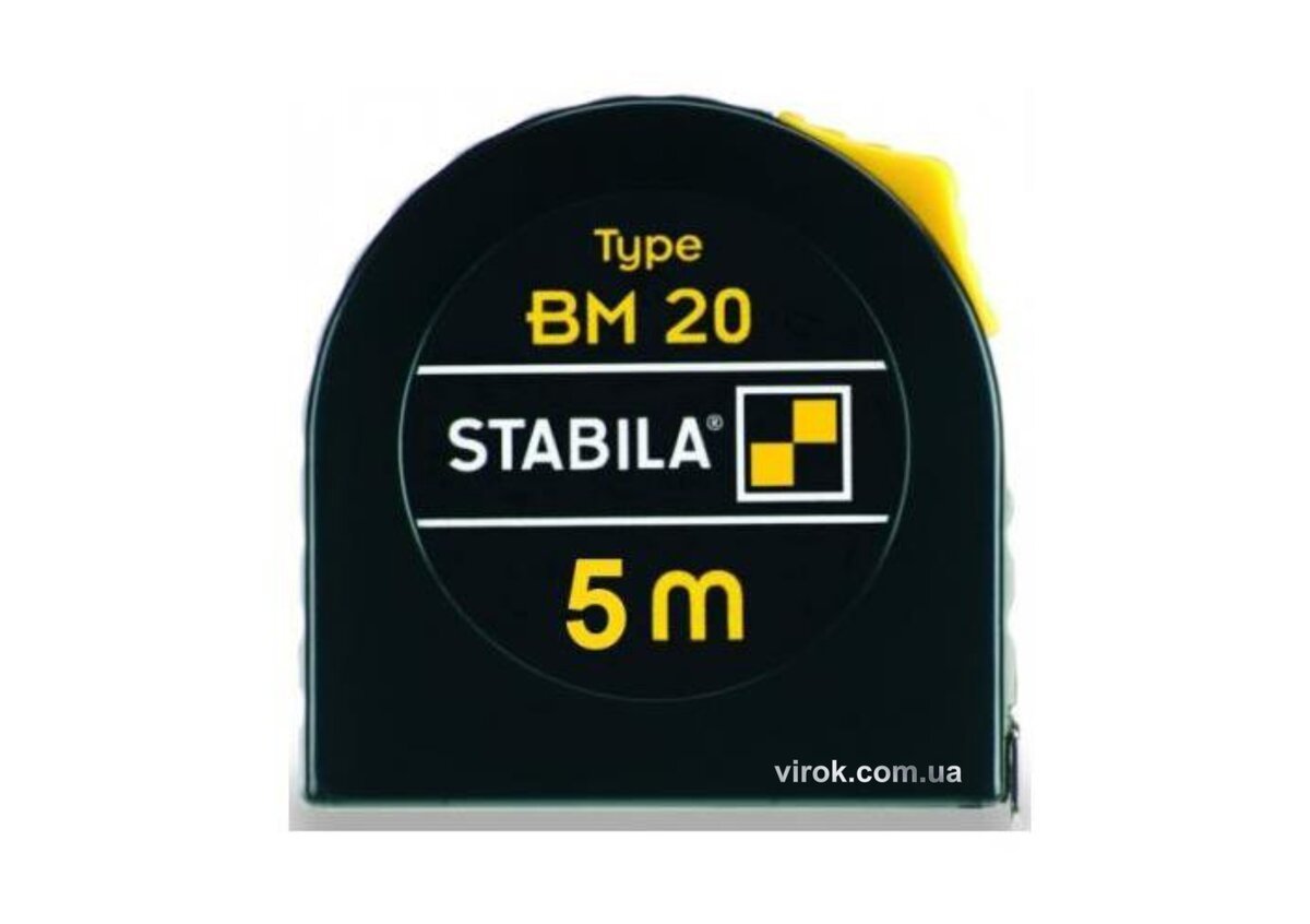 STABILA Рулетка Type BM20 : L= 5 м x 19 мм, пласт. корпус з сталевою стрічкою | 16446