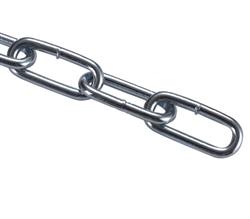Цепь длиннозвенная 10,0mm оцинкованная, бухта 10мп