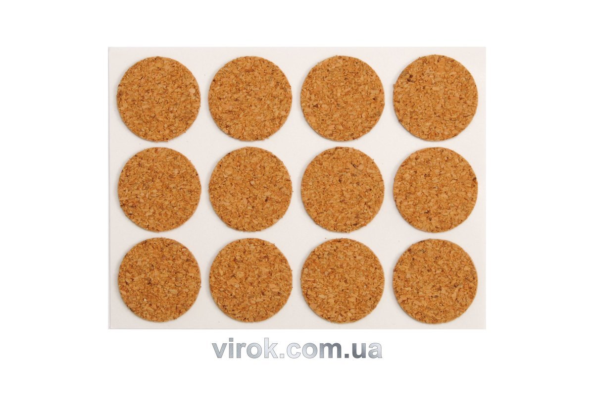 VOREL Протектор самоклеючий корковий , 28мм, набір 12шт  | 74804