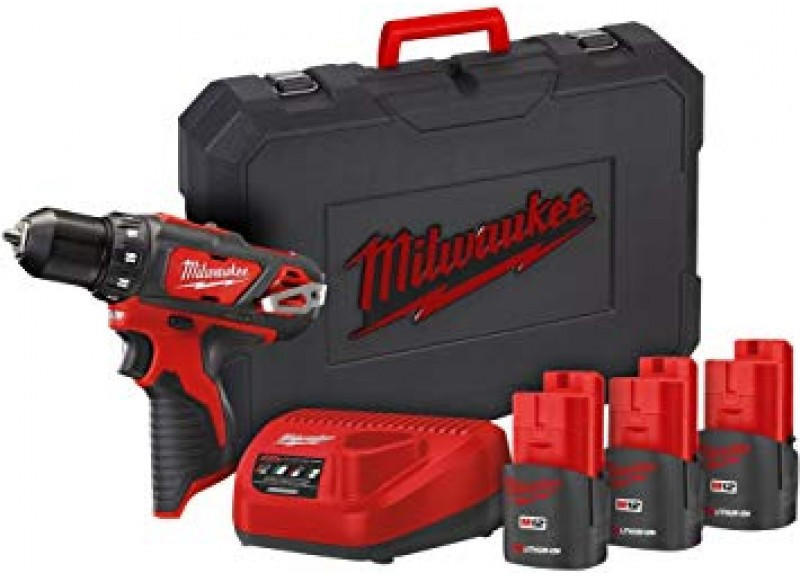 MILWAUKEE Дриль-шурупокрут акумуляторний, M12 BDD-203C, 30Нм (+ зар.пристр, 3 акум.Х 2Аг, кейс)