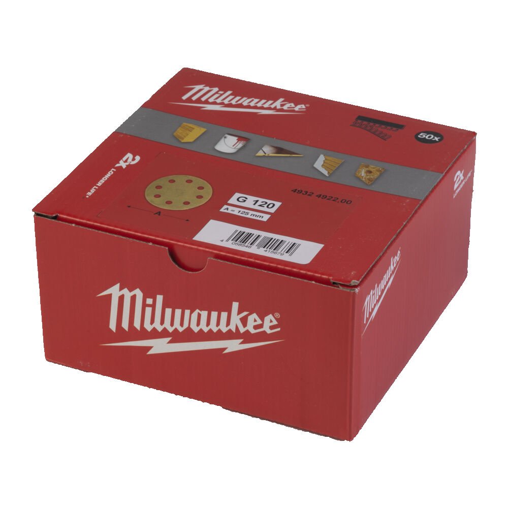 MILWAUKEE Круг шліфувальний HP 125/8 HL, Ø125мм, зерно 120, (50шт) | 4932492200